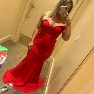 Red formal dress